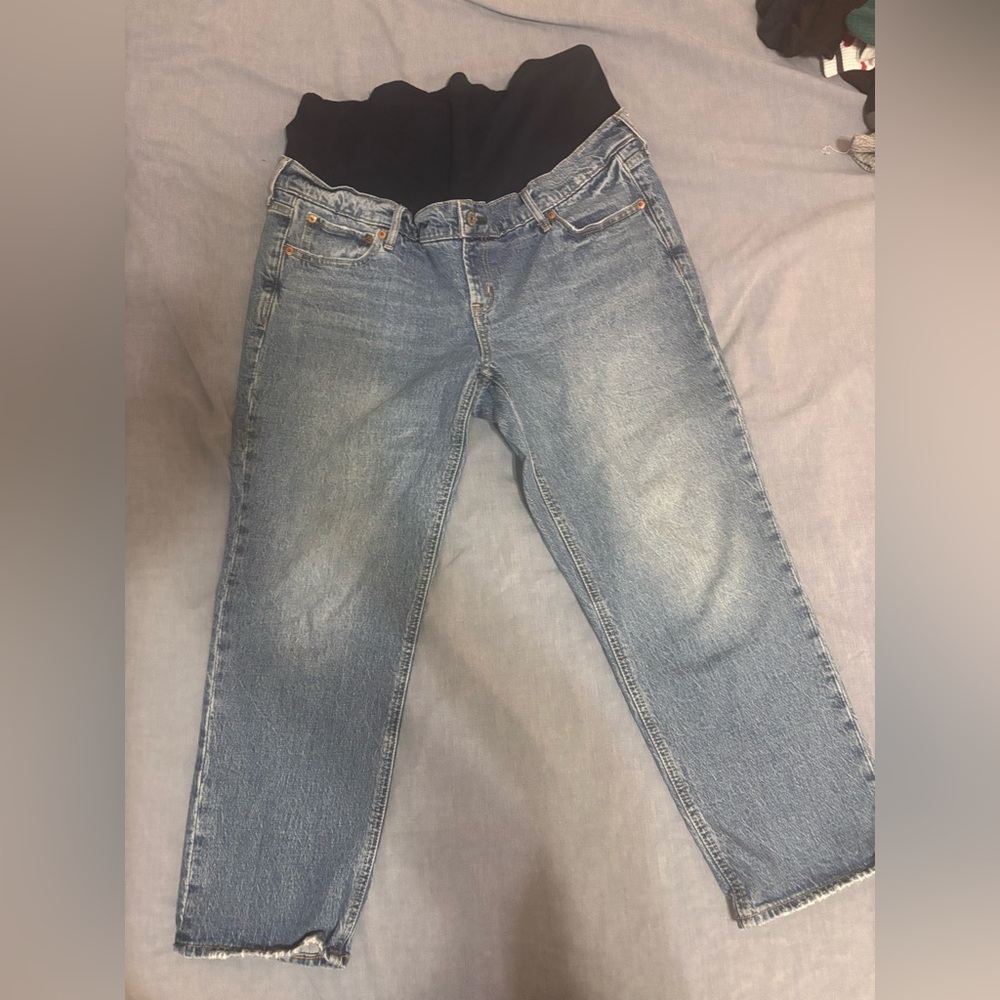 GAP Denim Cheeky Straight Maternity Jeans - Blue
